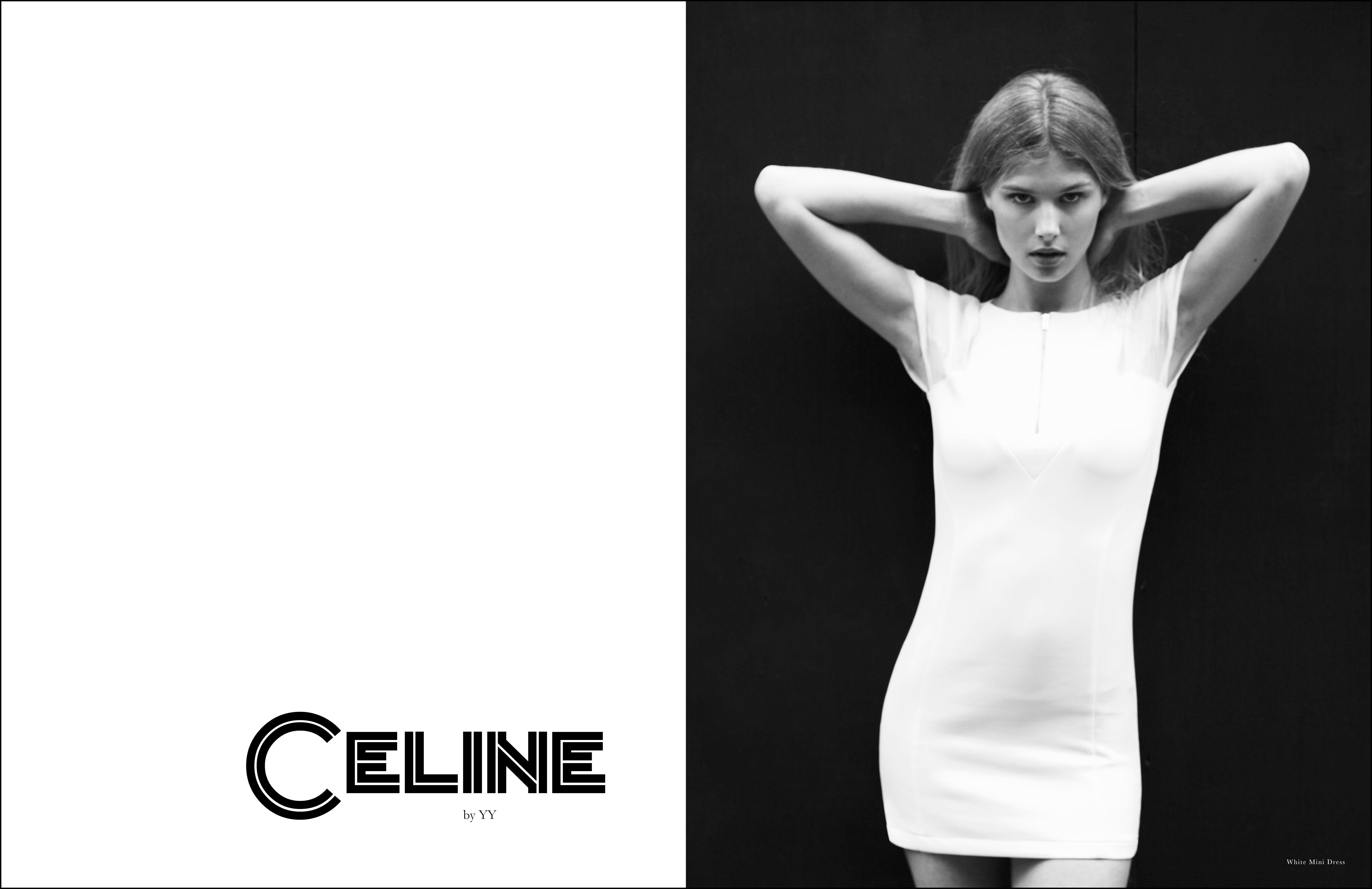 Girl in a white bodycon mini dress