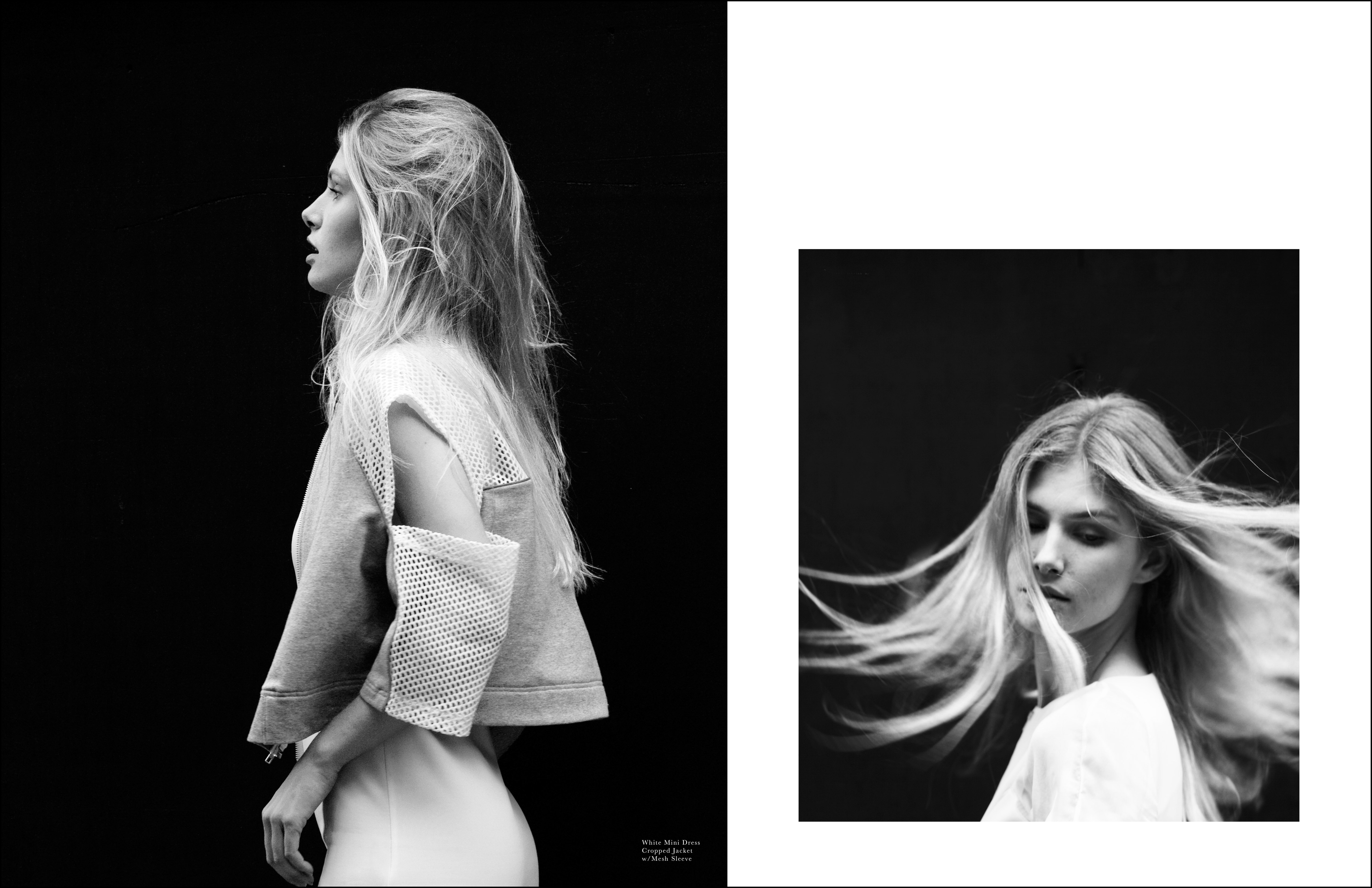 Black and white portraits of a girl.